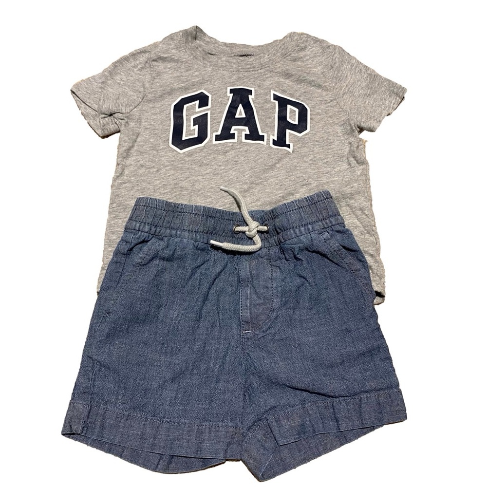 4/$20 Baby Gap 18-24 m Summer Outfit Shorts Tee Shirt Boy Clothing Lot 🛑